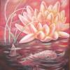 Acrylgemälde "SEEROSE IM SONNENUNTERGANG" -  Kunst Bild Blumenmalerei Natur Seerose Unikat 50cmx70cm handgemaltes Original Bild 4
