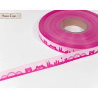 Köln Skyline Webband pink/weiß Bild 1