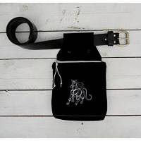 Gürteltasche - Hüfttasche - Pferd - Stickerei - schwarz Bild 1