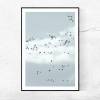 Poster in Grau und Weiß Vögel Gänse am Wolkenhimmel, stimmungsvolle Dekoration für das Schlafzimmer und Orte der Stille // 45 x 30 cm Bild 2