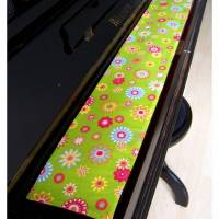Tastenläufer für Klavier Keyboard Piano Happy Flower grün Längenwahl x Breite 15,5 cm Tastaturabdeckung Klavierabdeckung Tastatur Klaviatur Bild 1