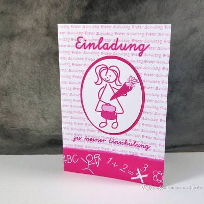 Einladungskarte Einschulung Schulanfang Mädchen