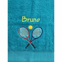 Tennis Handtuch bestickt mit Motiv + Name Bild 1