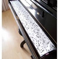 Tastenläufer für Klavier Keyboard Piano Musik weiß schwarz Längenwahl x Breite 15,5 cm Tastaturabdeckung Klavierabdeckung Tastatur Klaviatur Bild 1