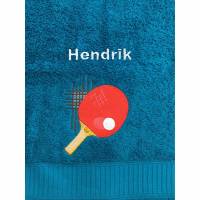 Tischtennis Handtuch bestickt mit Motiv + Name Bild 1