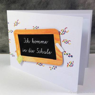 Einladungskarte Einschulung Schulanfang Schiefertafel