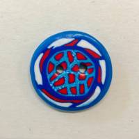 Handgefertigter Knopf "Blau-Weiss-Rot", Durchmesser ca. 3 cm Bild 1