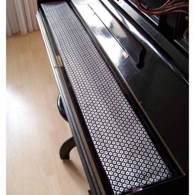 Tastenläufer für Klavier Keyboard Piano Retro Flower schwarz weiß Längenwahl x Breite 15,5 cm Tastaturabdeckung Klavierabdeckung Tastatur Klaviatur