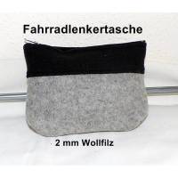 Wollfilz - Fahrradtasche mit Softshell, Lenkertasche, Fahrradlenkertasche, Radtasche Bild 1