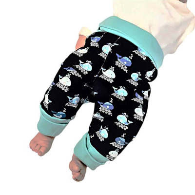 Pumphose blau mit Wale, Baby Hose Gr. 50 - Gr.68