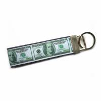 Schlüsselanhänger Schlüsselband "Dollars" aus Baumwollstoff und Ripsband Bild 1
