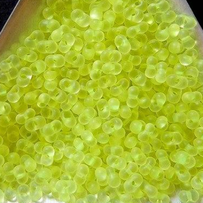 20 Gramm Farfalle Perlen, neon gelb, 2 x 4 mm