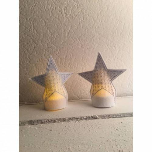 Teelichtcover Stern Stickdatei ITH 10x10