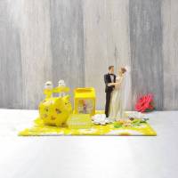 Geldgeschenk Hochzeit, Hochzeitsgeschenk, Sparschwein, gelb Bild 2