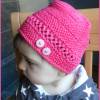 Babymütze, Sommer-Mütze aus Baumwolle, Farbe: Himbeer. Bild 2