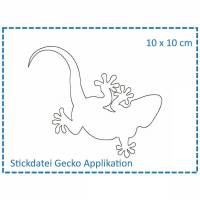 Stickdatei Gecko mini 10x10 Fransen-Applikation Bild 1