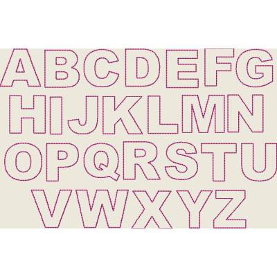 Stickdatei  Buchstaben ABC, Doodle Schrift, Applikation   Set 053