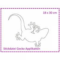 Stickdatei Gecko 18x30 Fransen-Applikation Bild 1