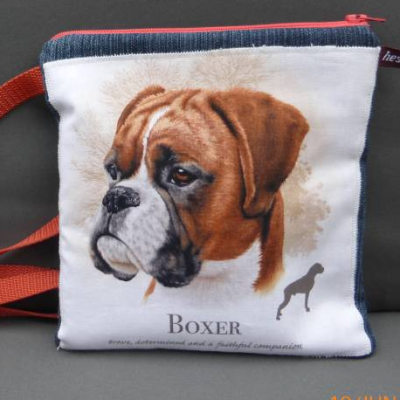 Gürteltasche Boxer Hund Umhängetasche Leckerlitasche Jeansupcycling