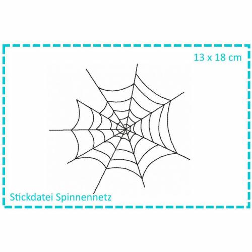Spinnennetz - Halloweeneule 13x18 Stickdatei