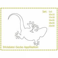 Stickdatei Gecko SET Fransen-Applikation Bild 1