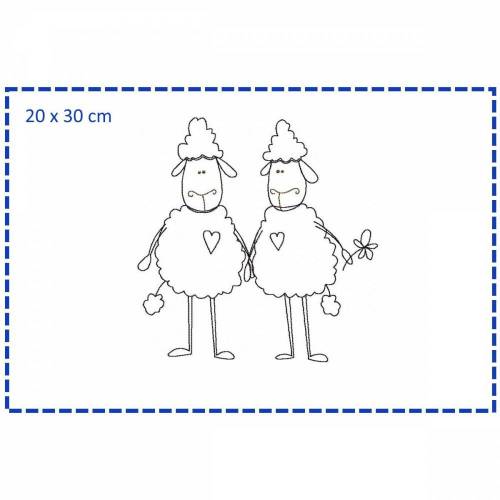 Verliebte Schäfchen Stickdatei 18x30