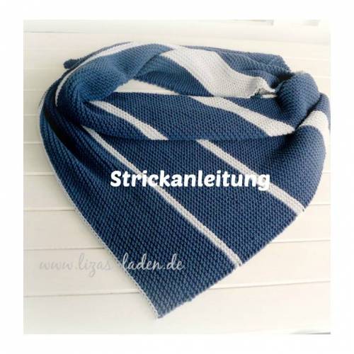 Strickanleitung  Dreieckstuch mit Streifen