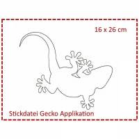 Stickdatei Gecko 16x26 Fransen-Applikation Bild 1