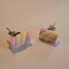Ohrstecker Ohrringe Ohrschmuck Marshmallow Mäusespeck handmodelliert Fimo Polymer Clay Bild 2