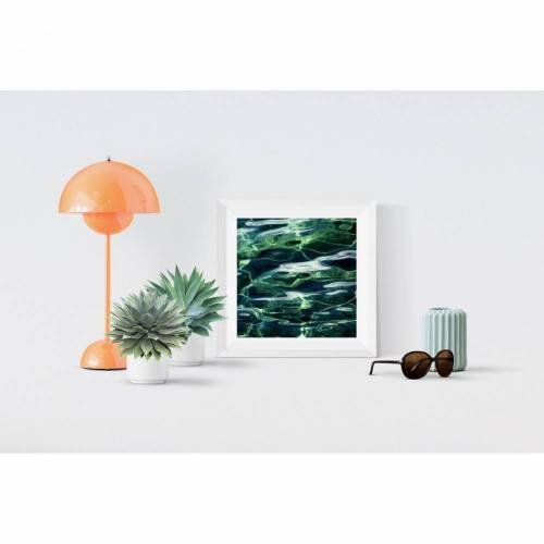 Meer, Wasser und Wellen in Smaragdgrün, Fotografie Kunstdruck quadratisch mit dem Namen "Meergrün", 13 x 13, 20