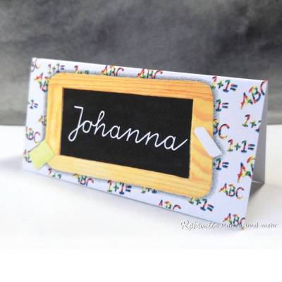 Tischkarte Einschulung Schiefertafel