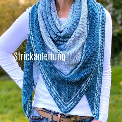 Strickanleitung Lizas 3-farbiges Dreieckstuch