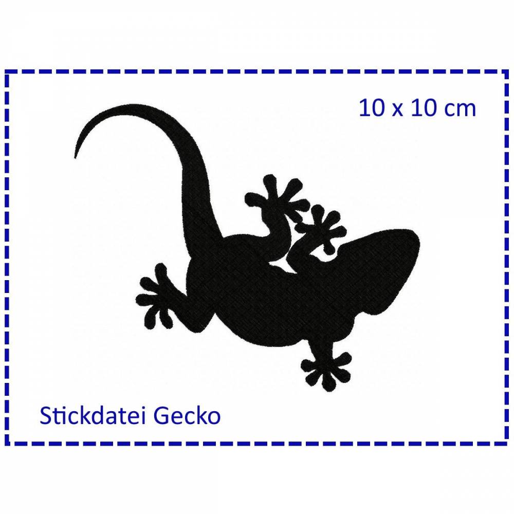 Stickdatei Gecko 10x10 Füllstich Bild 1