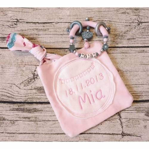 Schnuffeltuch ITH Stickdatei 20 x 20 cm abgerundete Ecken