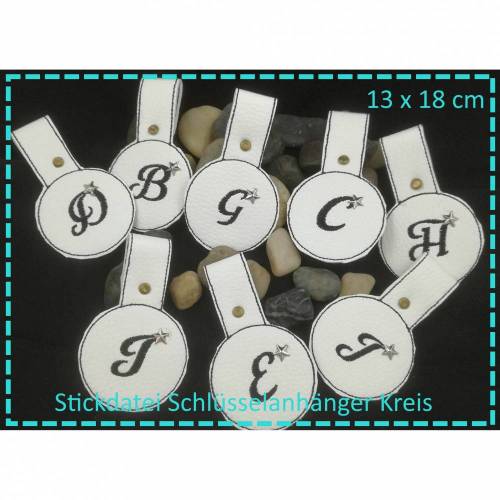 Schlüsselanhänger ITH  Kreis ABC 13x18 cm