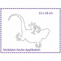 Stickdatei Gecko 13x18 Fransen-Applikation Bild 1