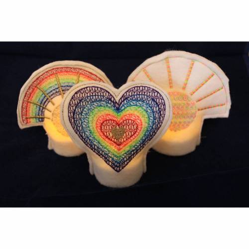 Teelichtcover Set "Himmel" Stickdatei ITH 10x10