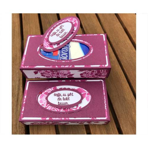 Krankenbesuch: Taschentuchbox  + TeegeschenkTüte „Hoffe, es geht dir bald besser“ & „Tee tut immer gut“