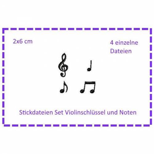 SET Violinschlüssel & Noten Stickdateien