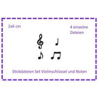 SET Violinschlüssel & Noten Stickdateien Bild 1