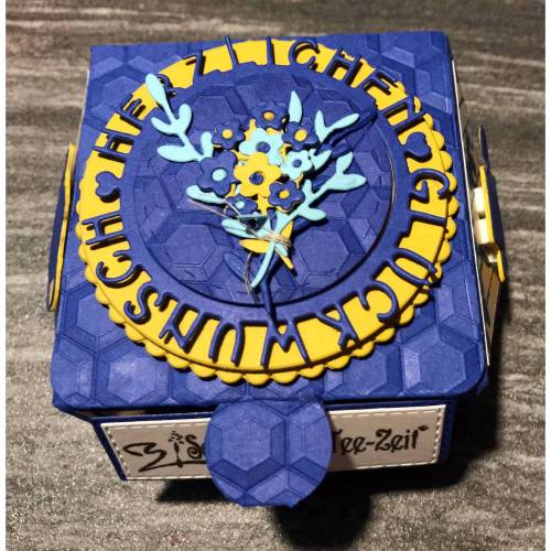Herzlichen Glückwunsch: Flache Diamantbox mit Klappdeckel - Teegeschenk - Geldgeschenk für Teeliebhaberin