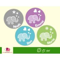 Babyaufkleber zur Geburt | niedlicher Elefant Bild 1