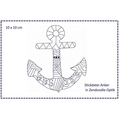 Anker Zendoodle Stickdatei 10x10