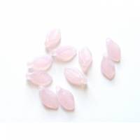 20 Glasperlen Blätter 10 x 6 mm rosa opal Bild 1