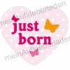 1 Baby Meilensteinaufkleber | Herz rosa - just born Bild 2