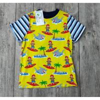 reduziert - T-Shirt Kindershirt Größe 110/116 - Surfer gelb blau Bild 2