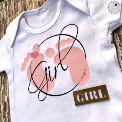 Bügelbild Set Baby Girl mehrfarbig inkl. SnapPap Label & Größenlabel