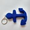 Schlüsselanhänger, blauer Anker, gefilzt, Taschenbaumler, Glücksbringer, Anhänger, maritim Bild 2