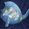 Regenbogenfisch mit Glitzer,Handarbeit,Keramik Bild 4