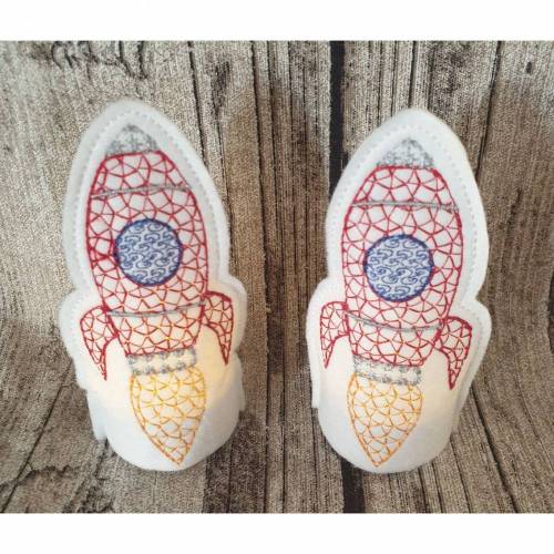 Teelichtcover Rakete Stickdatei ITH 10x10